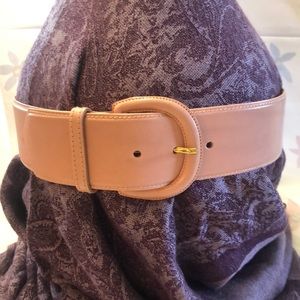 Vtg Avion Int'l Belt Womens S Wide Pink Leather Gold Toggle Spain 26-28”-32L 2W